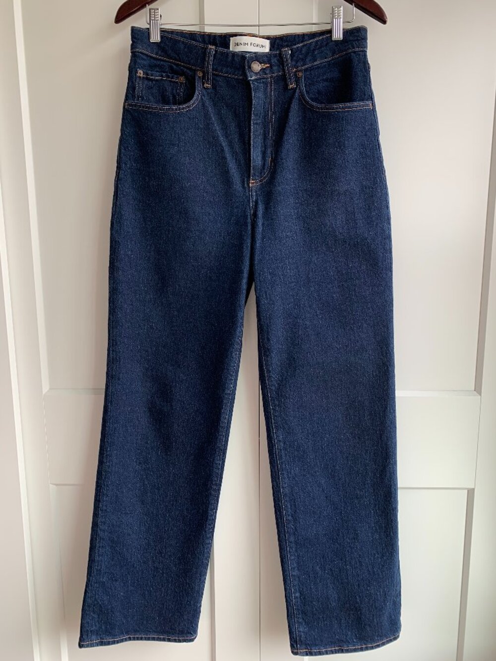 DENIM FORUM HIGH RISE WIDE LEG JEAN WOMEN'S SIZE 29 INDIGO BLUE - Picture 2 of 12